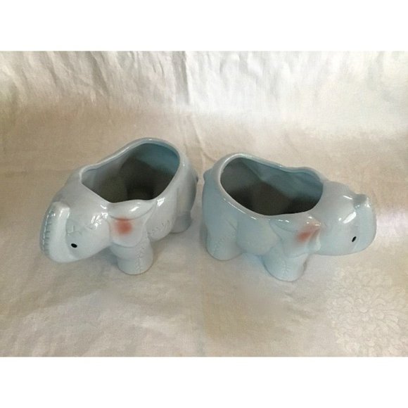 Pair of Ceramic Baby Elephant Planters - Picture 10 of 12
